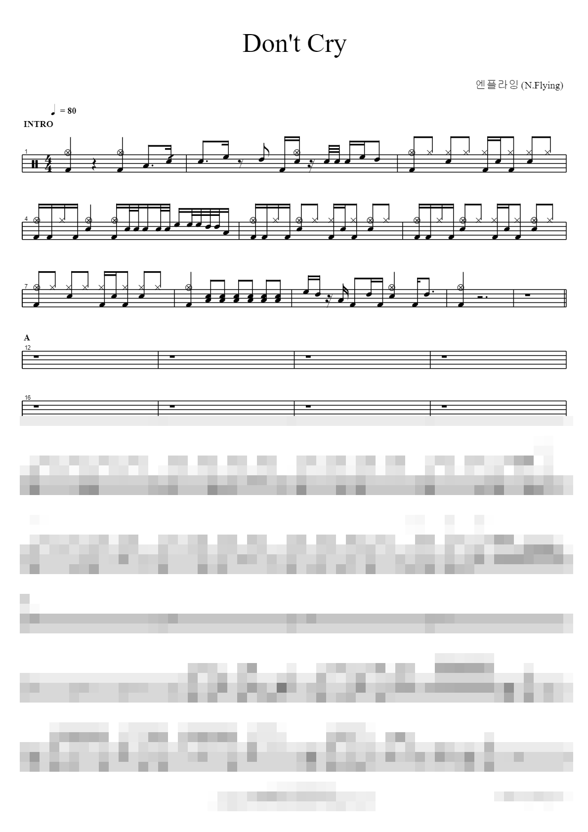 Don`t Cry Sheet Music Preview