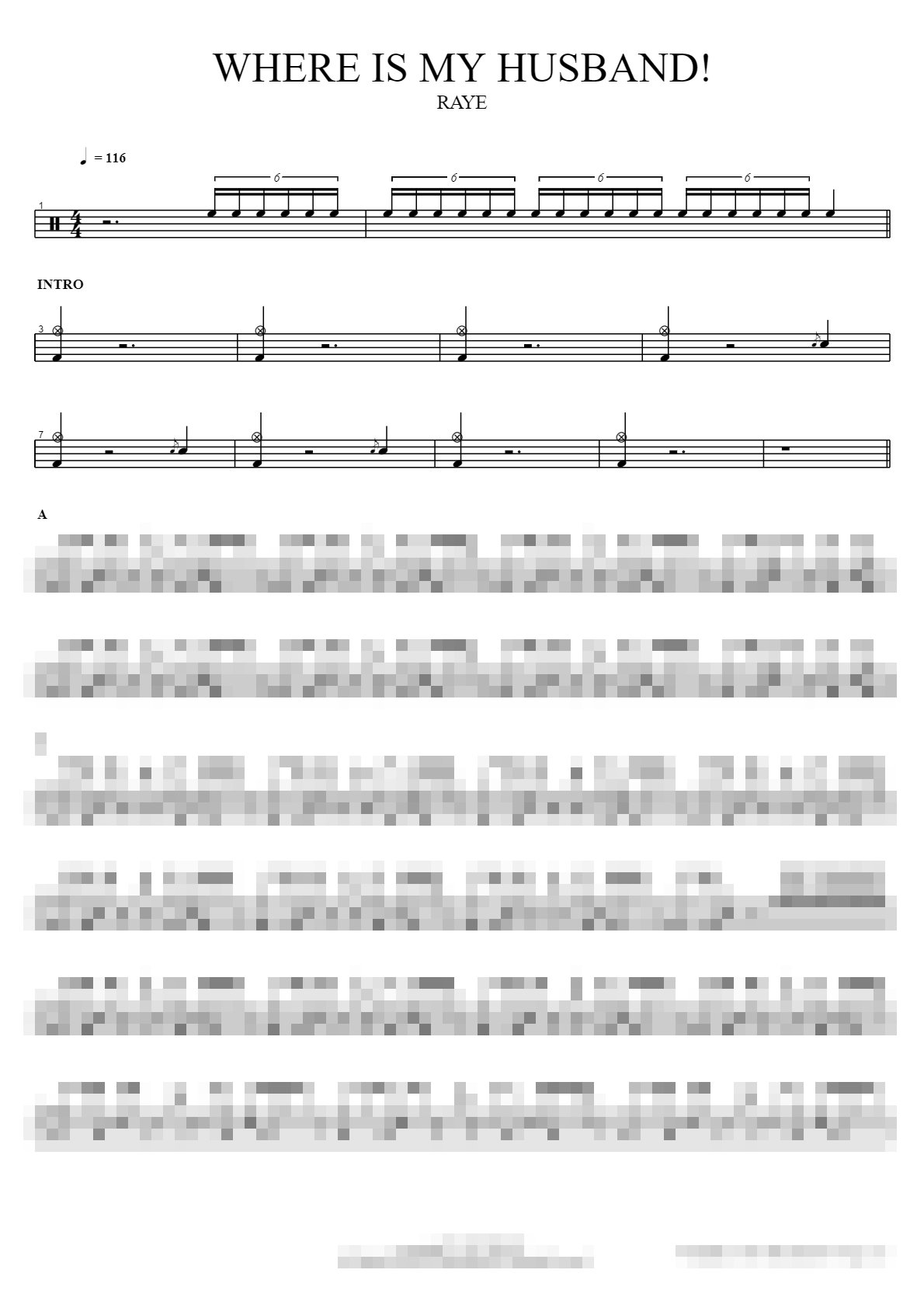 WHERE IS MY HUSBAND! Sheet Music Preview