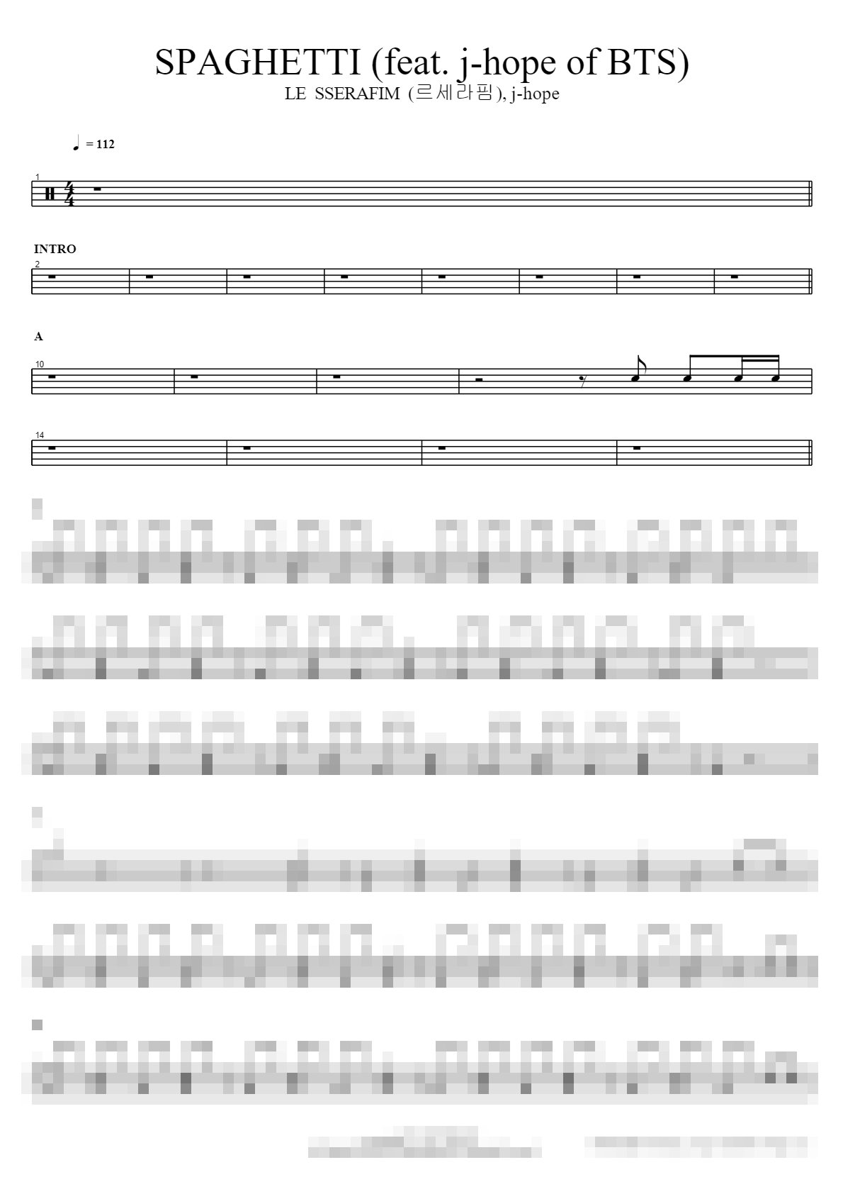 SPAGHETTI (feat. j-hope of BTS) Sheet Music Preview