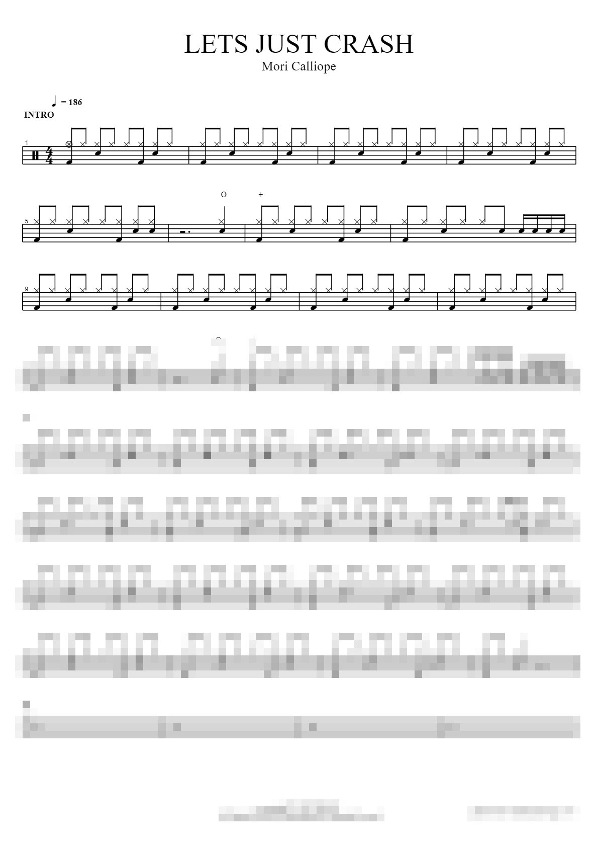 LETS JUST CRASH Sheet Music Preview