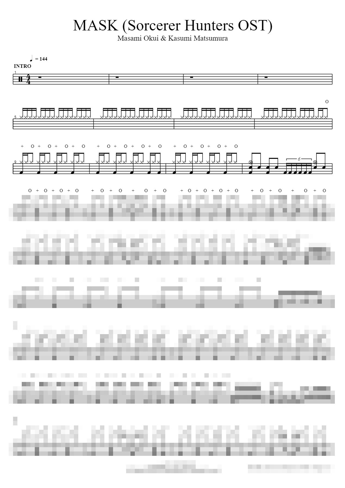 MASK (Sorcerer Hunters OST) Sheet Music Preview