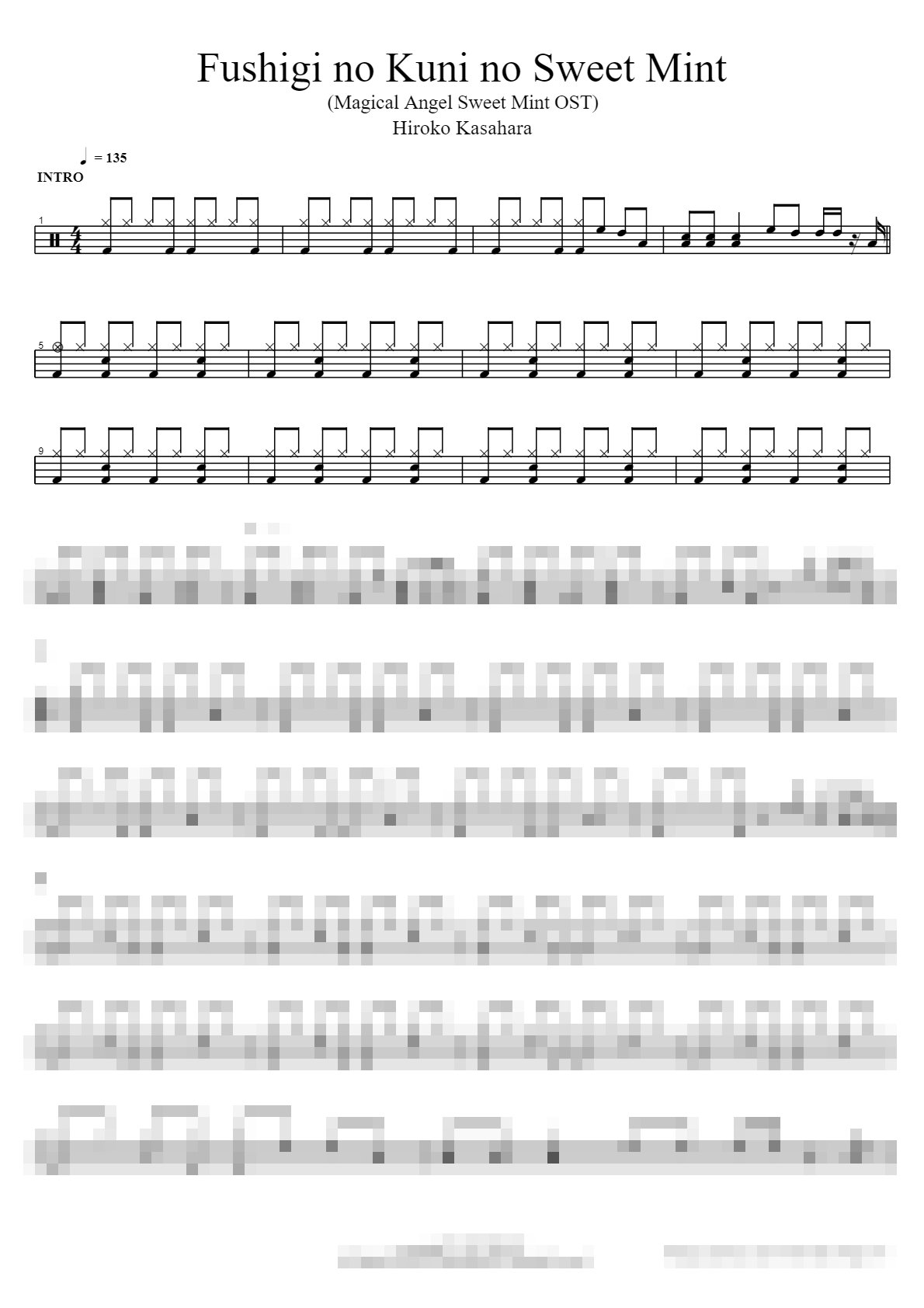 Fushigi no Kuni no Sweet Mint (Magical Angel Sweet Mint OST) Sheet Music Preview