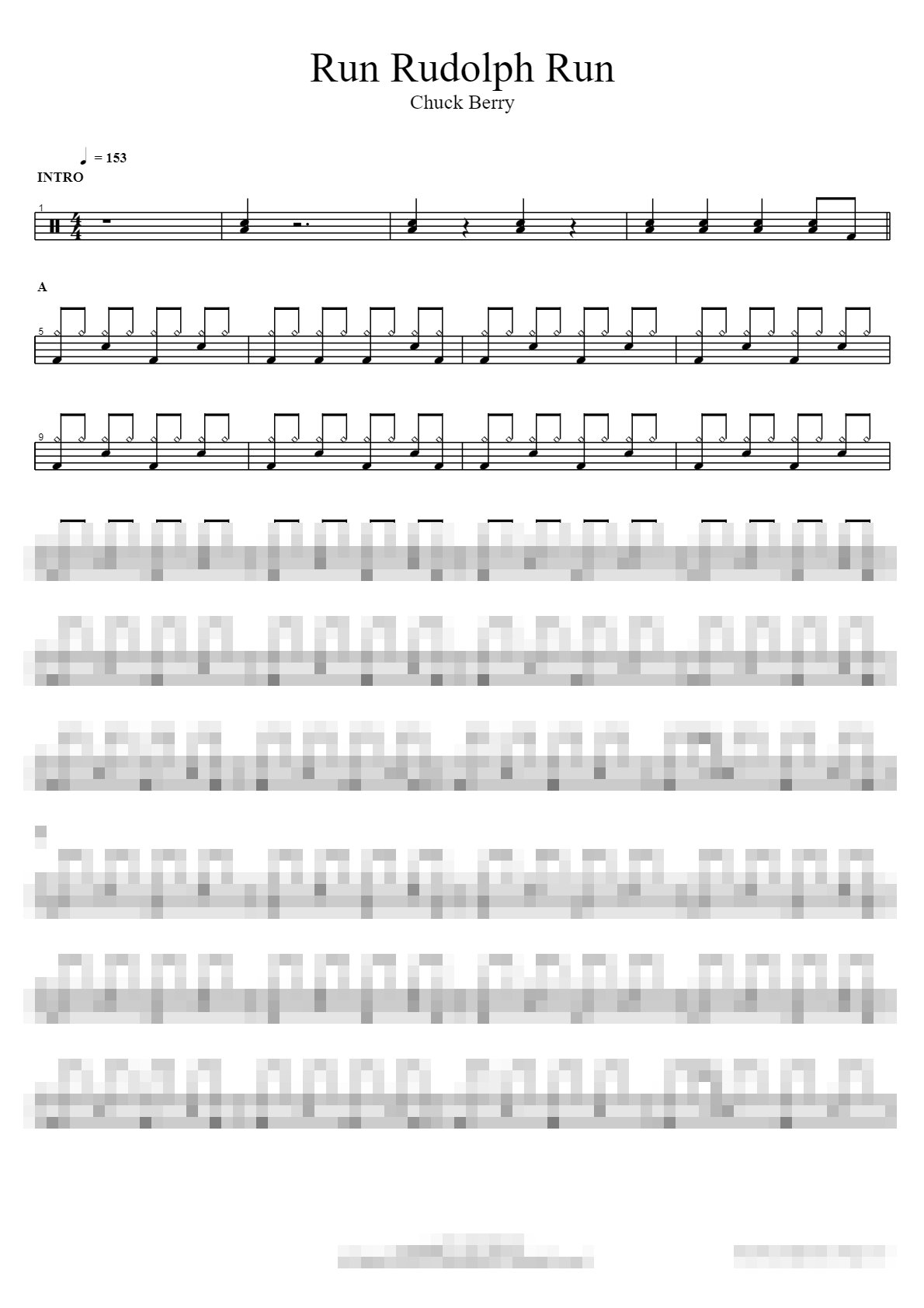 Run Rudolph Run Sheet Music Preview