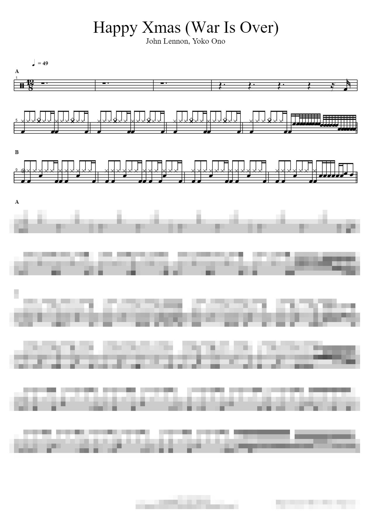 Happy Xmas (War Is Over) Sheet Music Preview