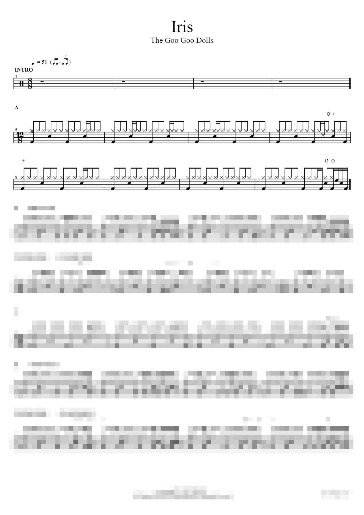 Iris Sheet Music Preview