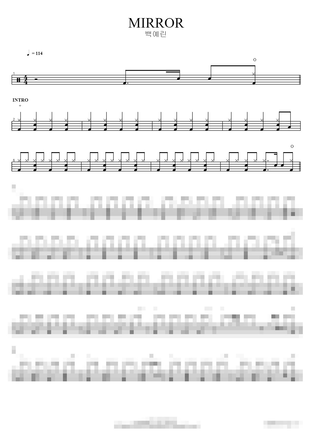 MIRROR Sheet Music Preview