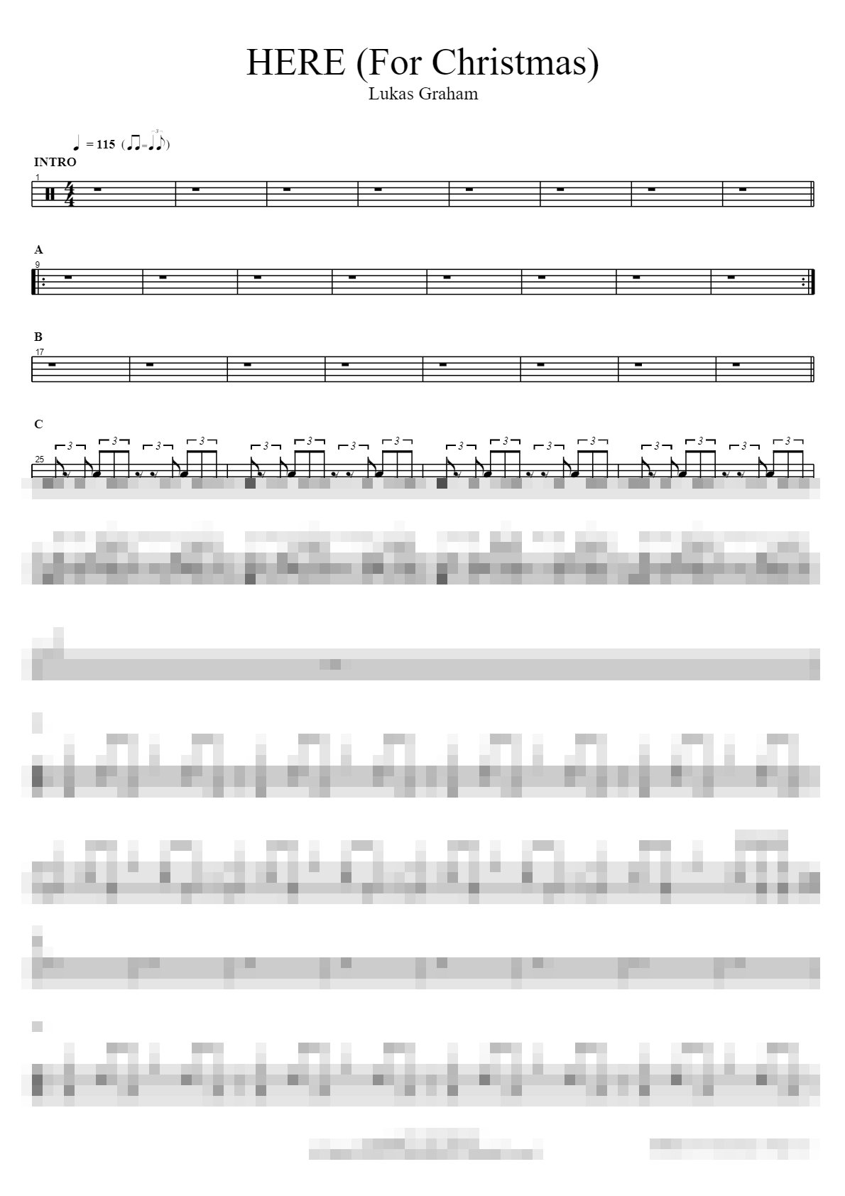 HERE (For Christmas) Sheet Music Preview