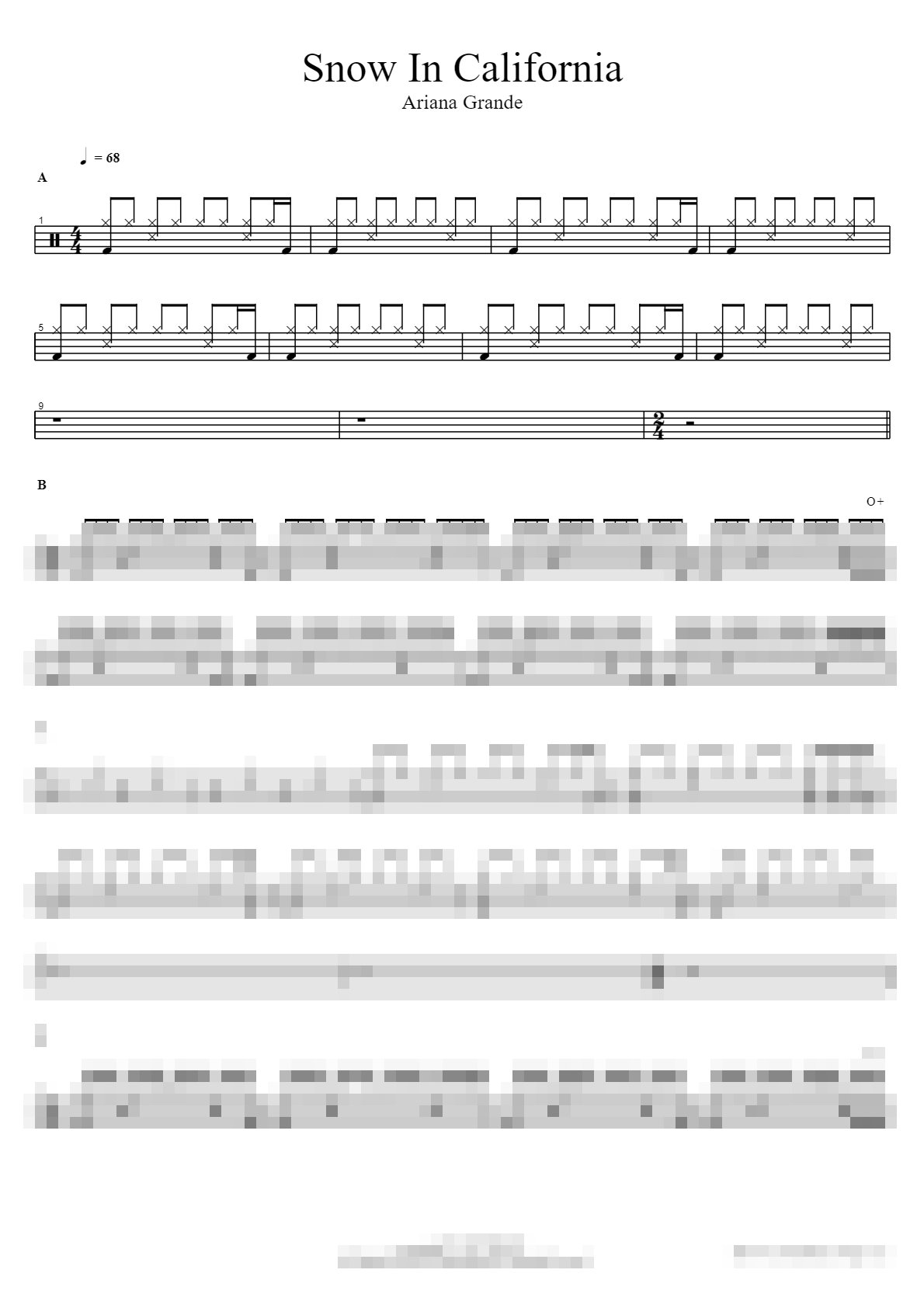 Snow In California Sheet Music Preview