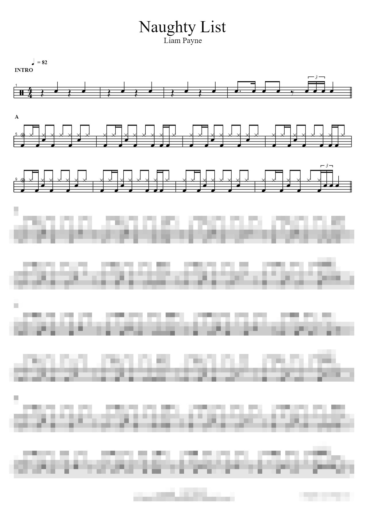 Naughty List Sheet Music Preview