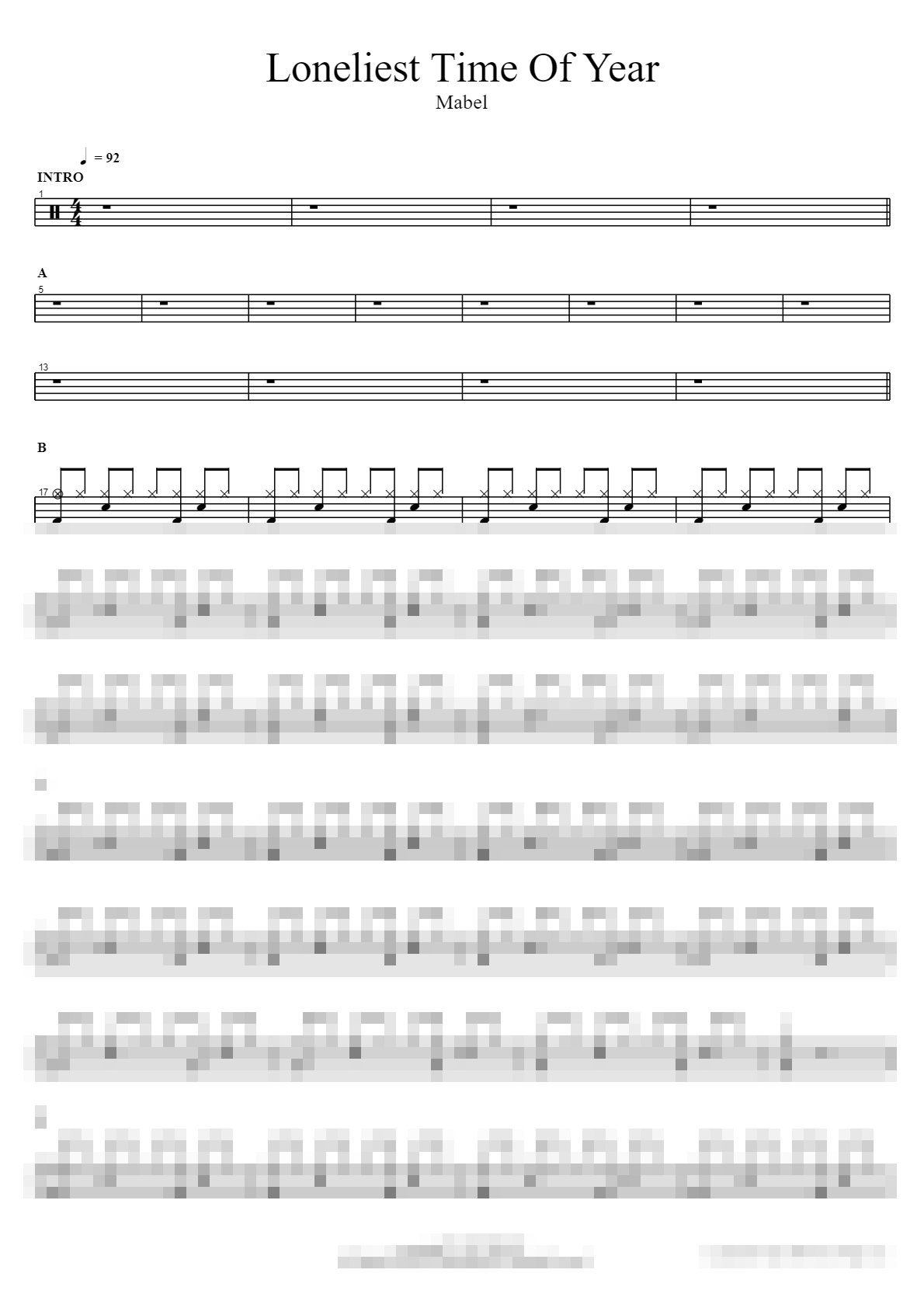 Loneliest Time Of Year Sheet Music Preview