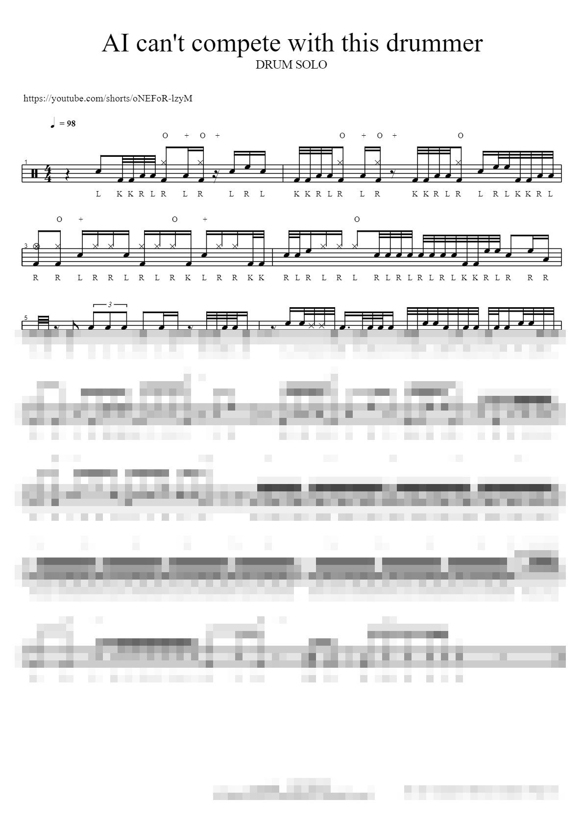 AI can't compete with this drummer Sheet Music Preview