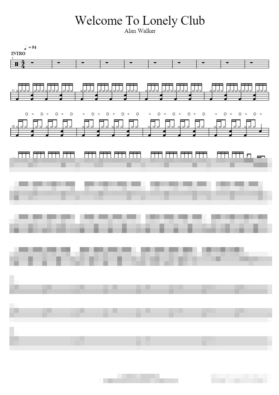 Welcome To Lonely Club Sheet Music Preview