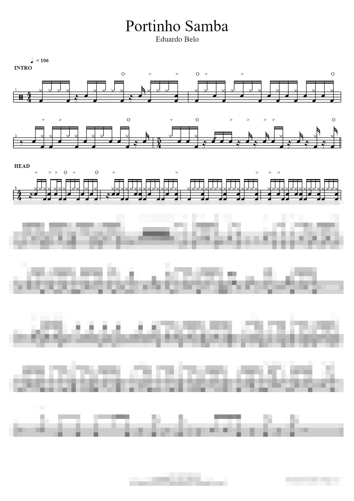 Portinho Samba Sheet Music Preview