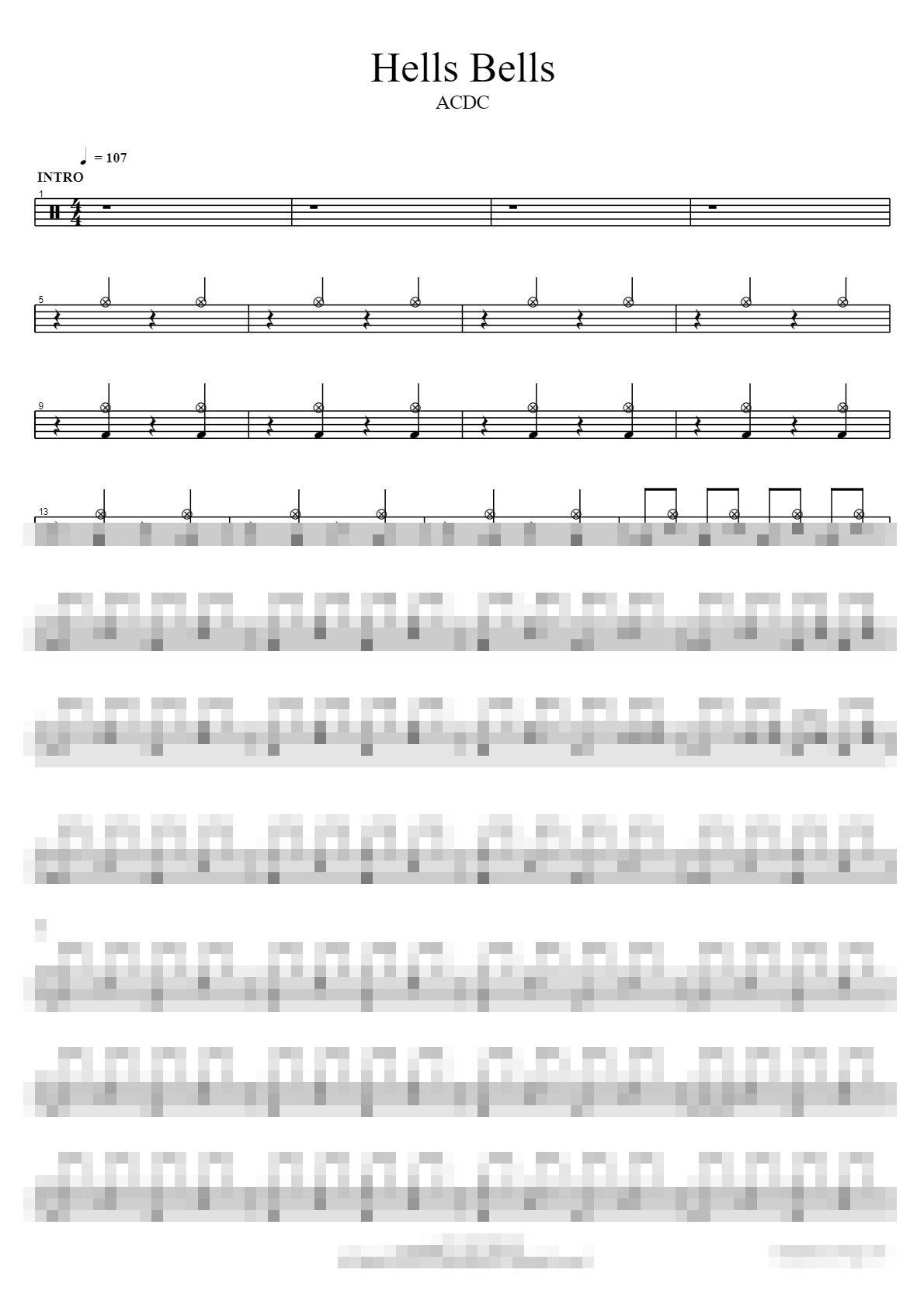 Hells Bells Sheet Music Preview