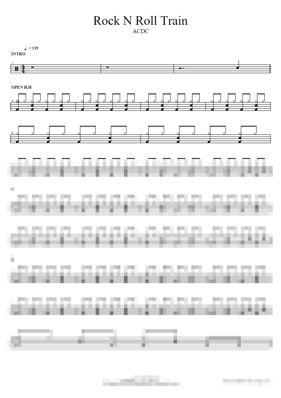 Rock N Roll Train Sheet Music Preview
