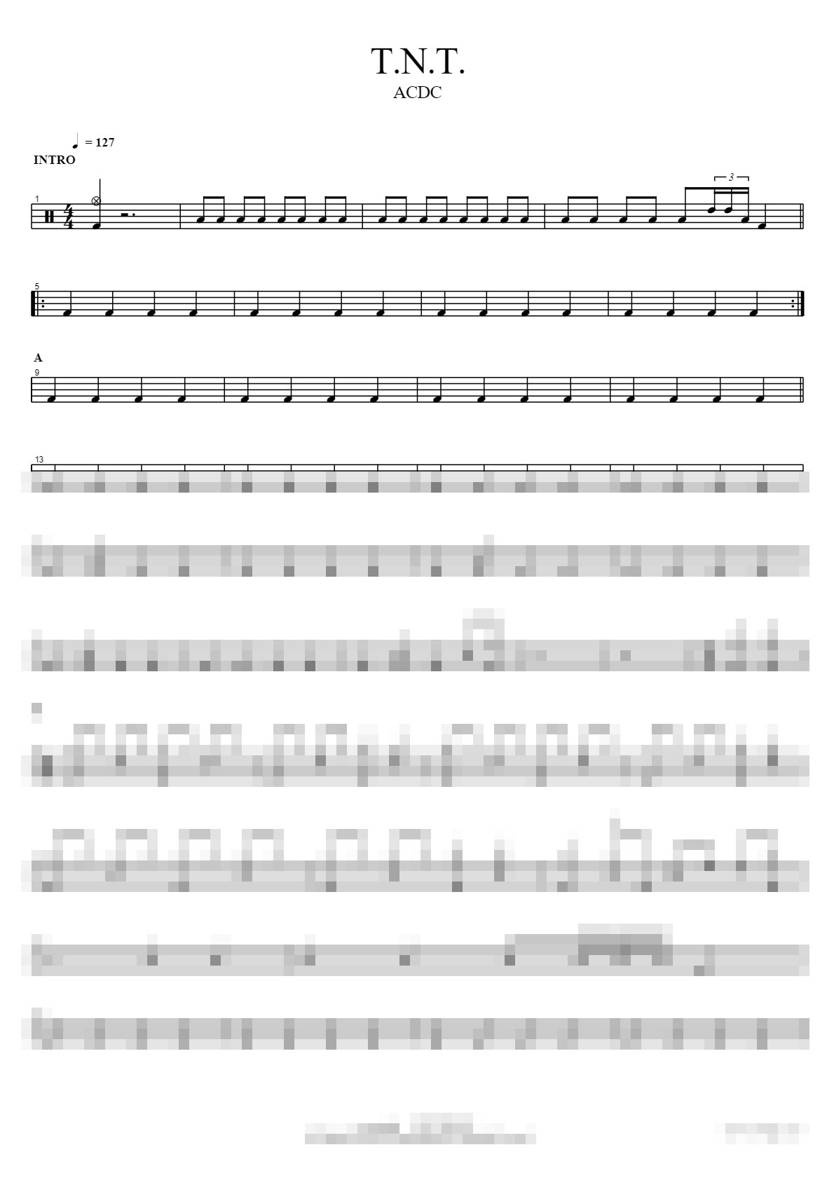 T.N.T. Sheet Music Preview