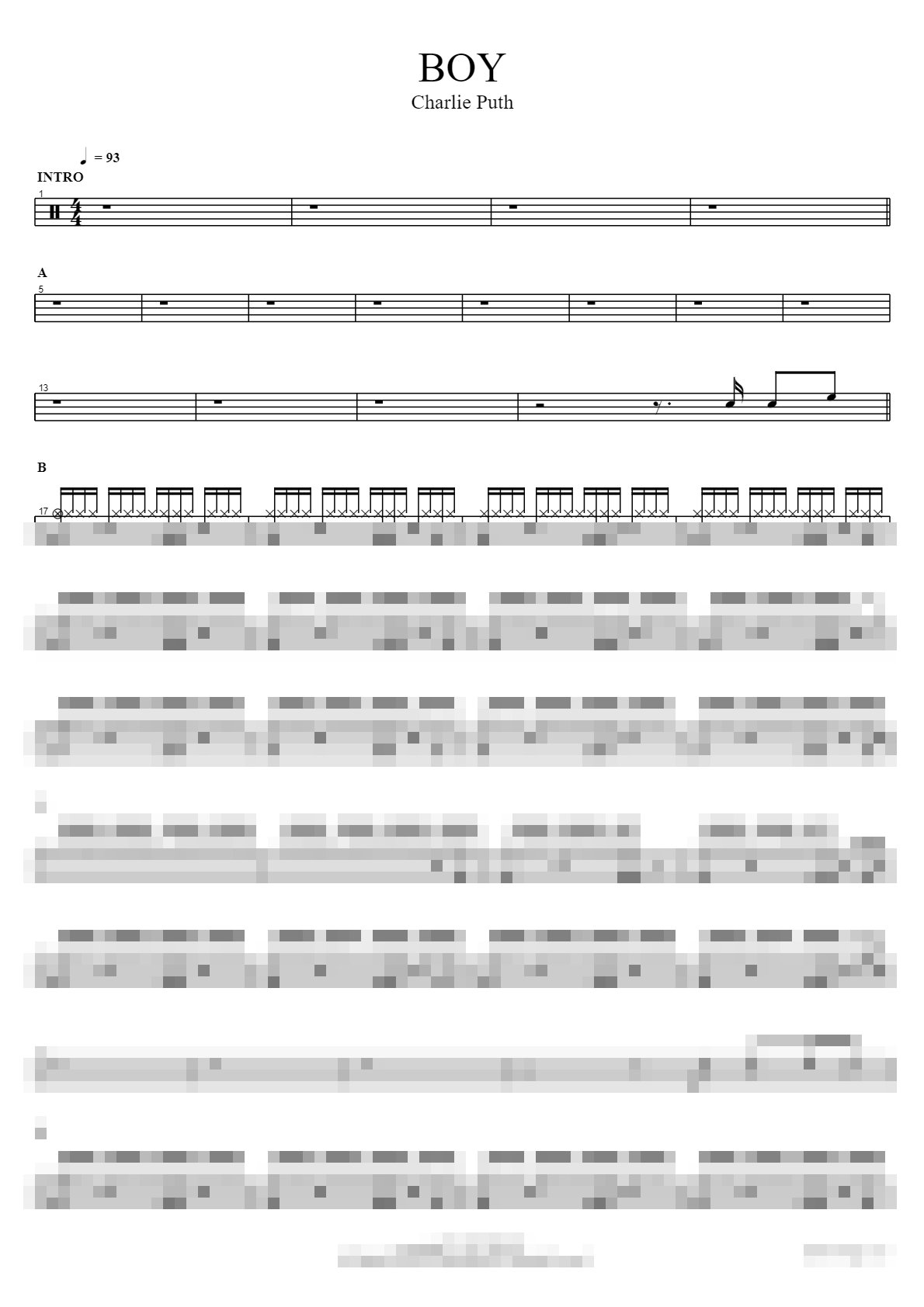 BOY Sheet Music Preview