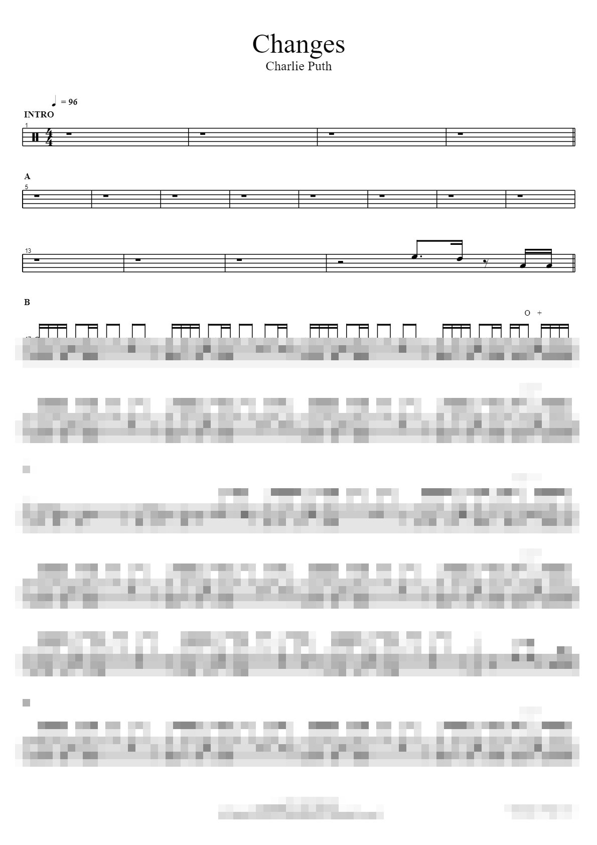 Changes Sheet Music Preview