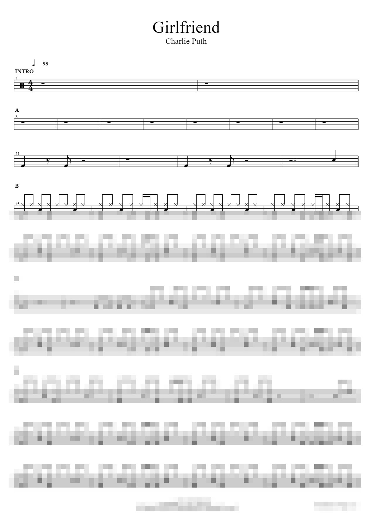 Girlfriend Sheet Music Preview