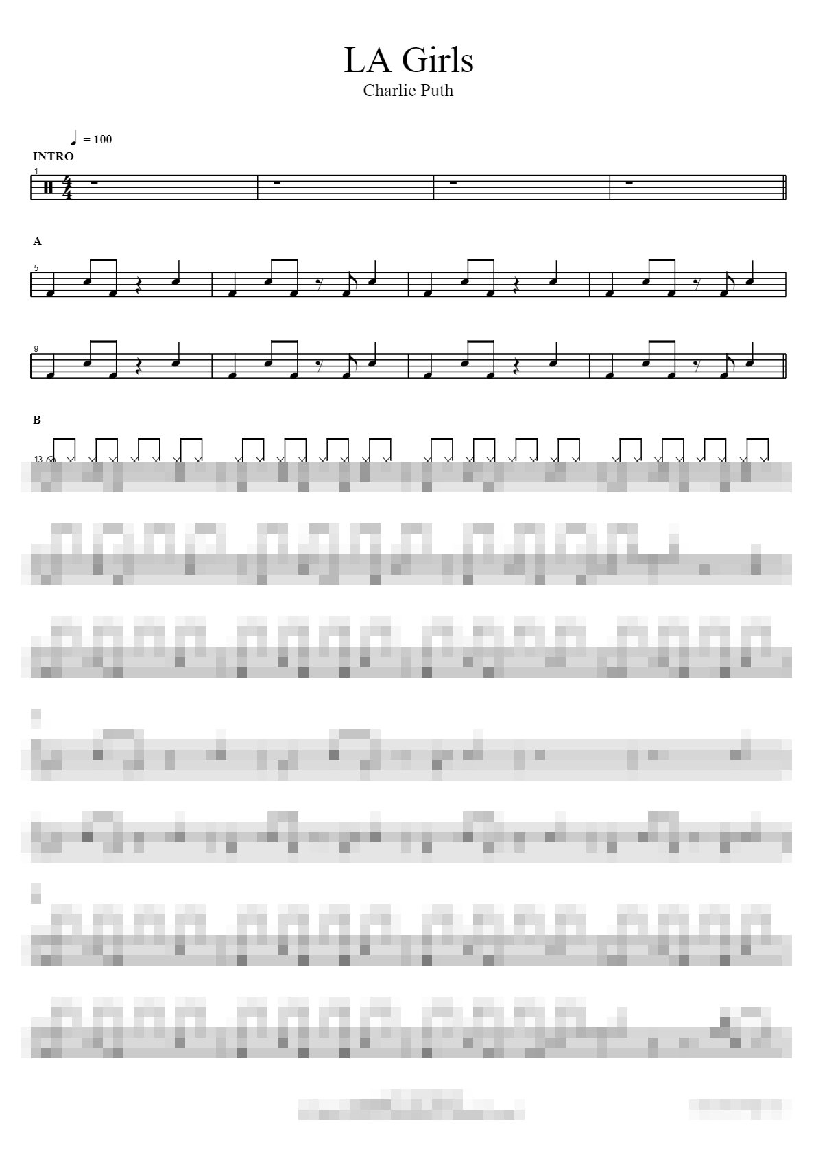 LA Girls Sheet Music Preview