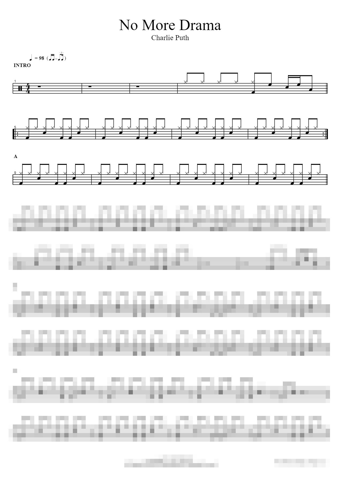No More Drama Sheet Music Preview