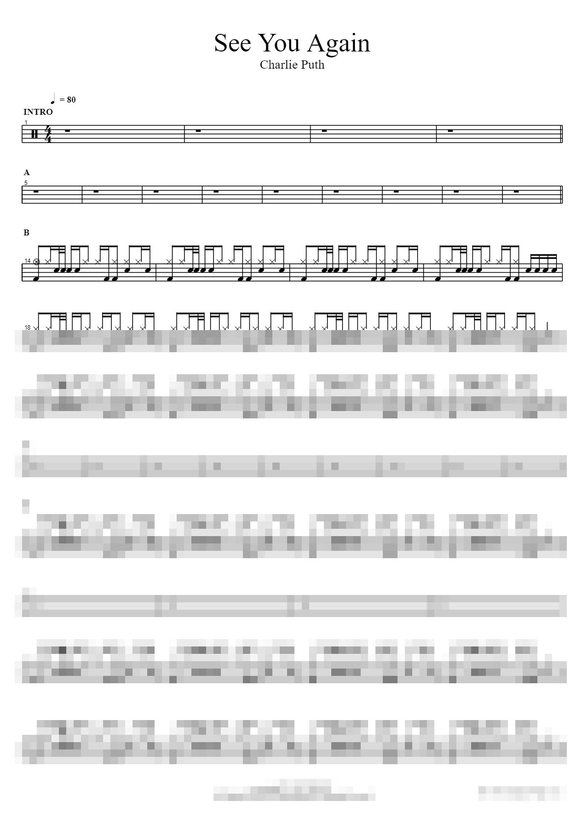 See You Again Sheet Music Preview