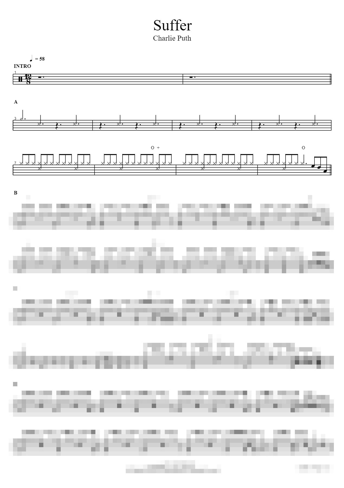 Suffer Sheet Music Preview