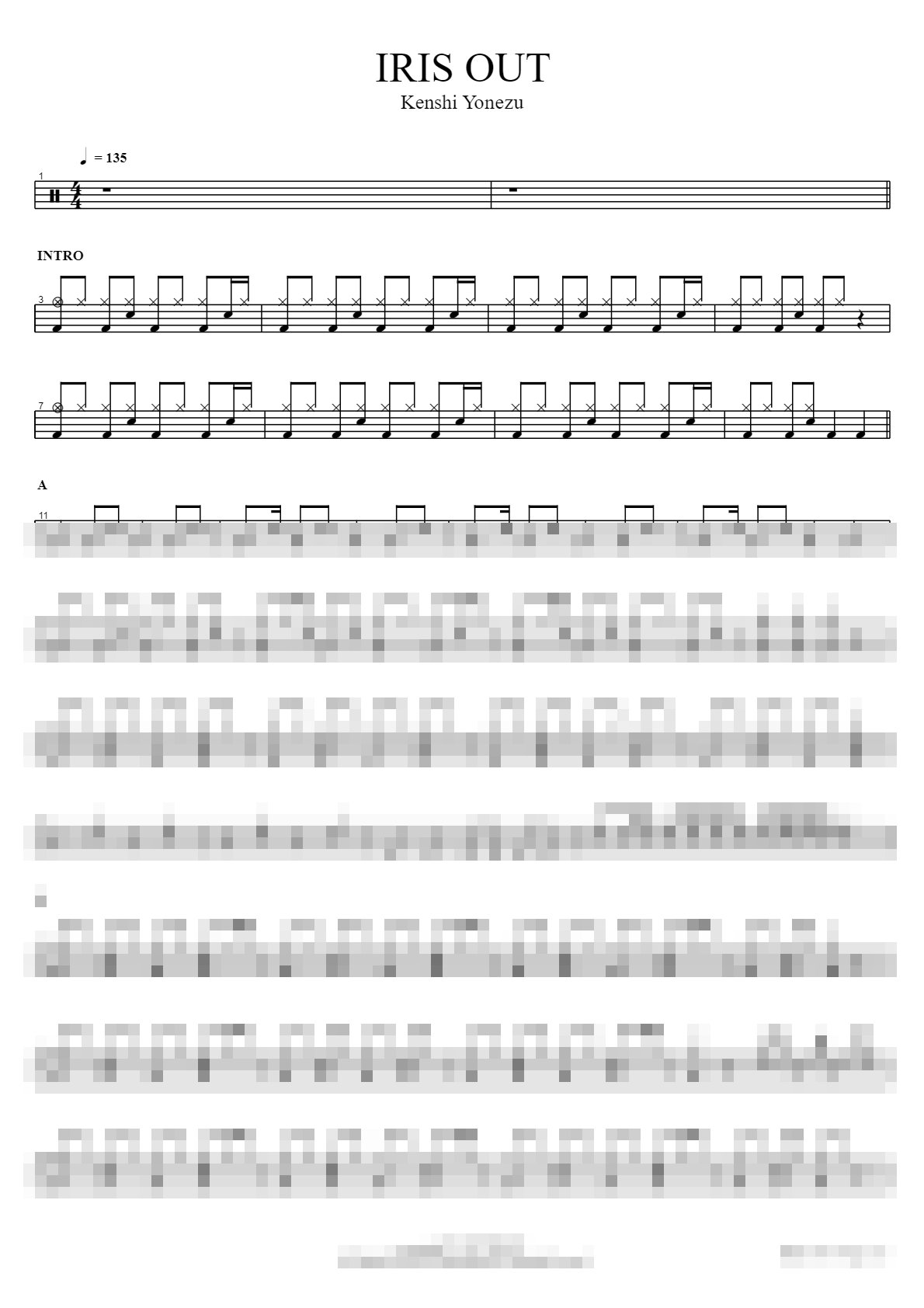 IRIS OUT Sheet Music Preview
