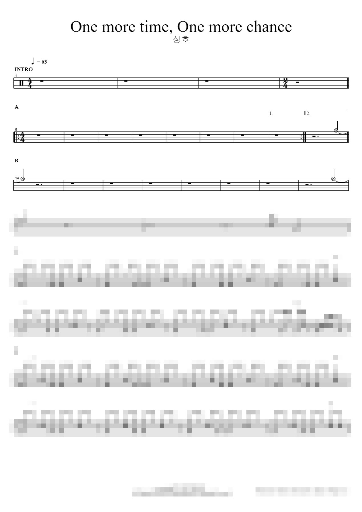 One more time, One more chance Sheet Music Preview
