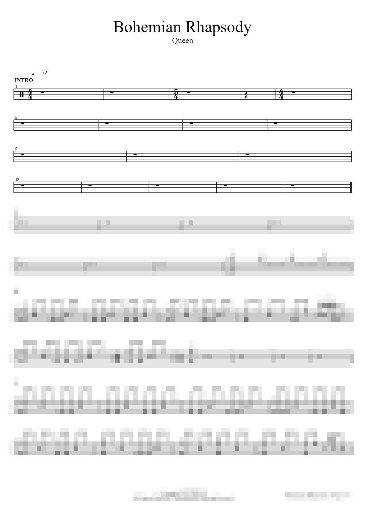 Bohemian Rhapsody (2011 Remaster) Sheet Music Preview