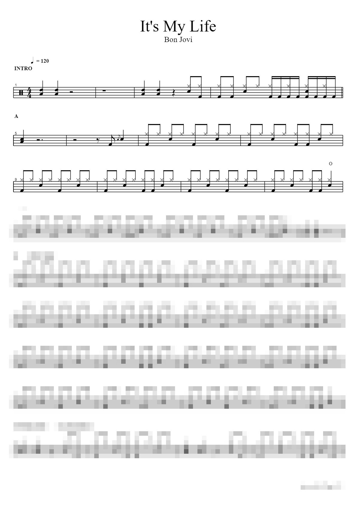 It's My Life Sheet Music Preview