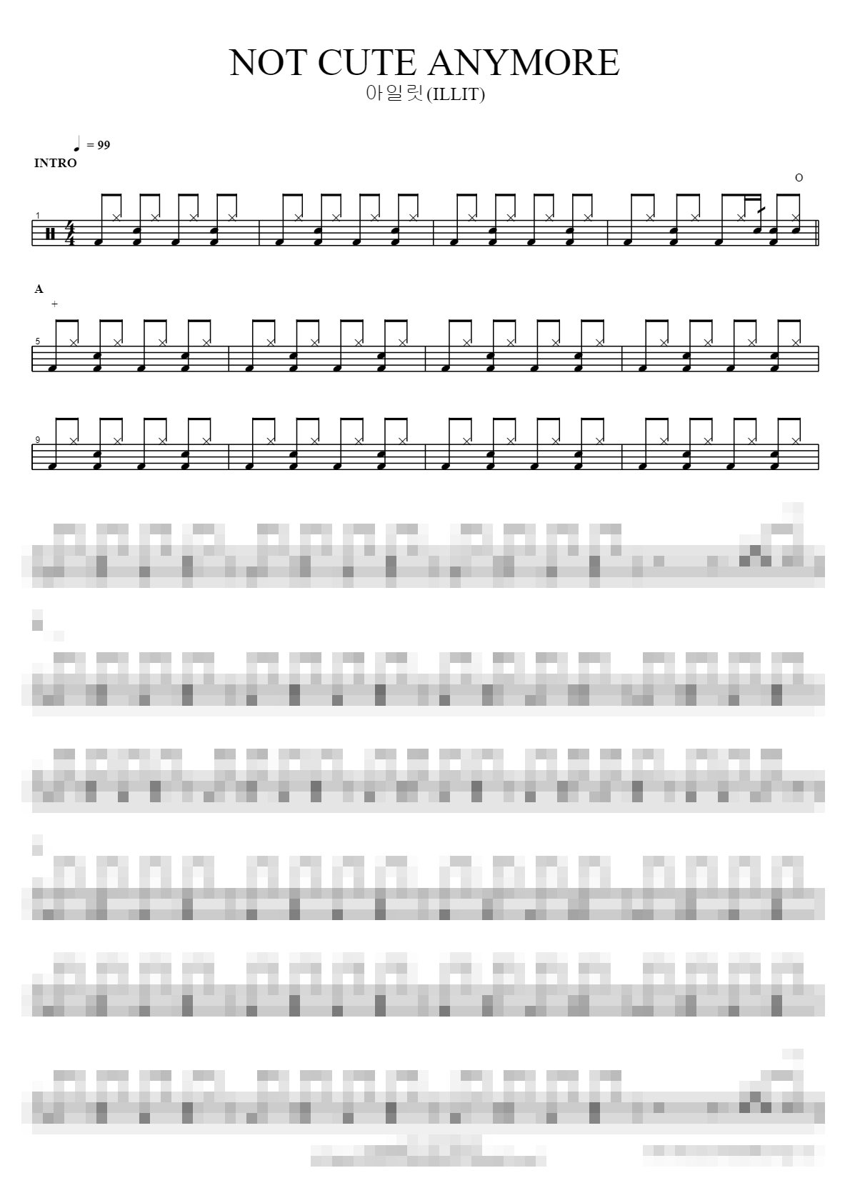 NOT CUTE ANYMORE Sheet Music Preview