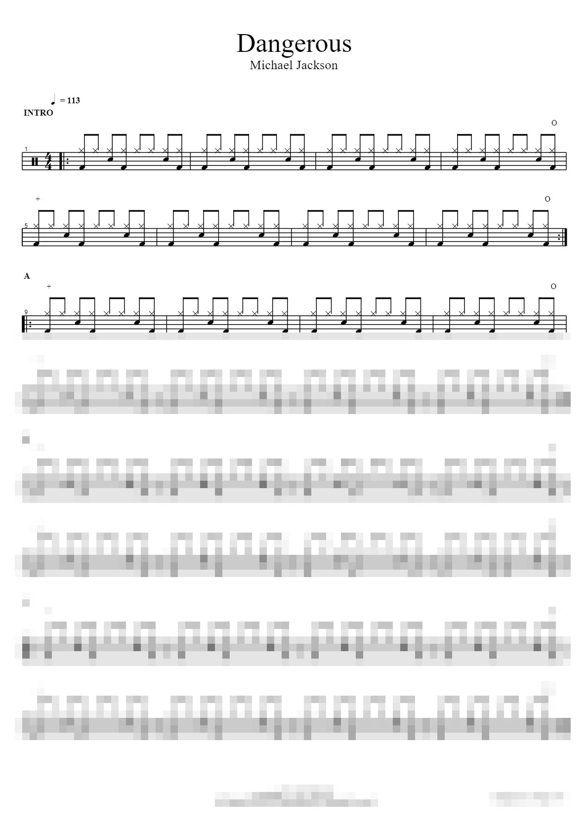 Dangerous Sheet Music Preview