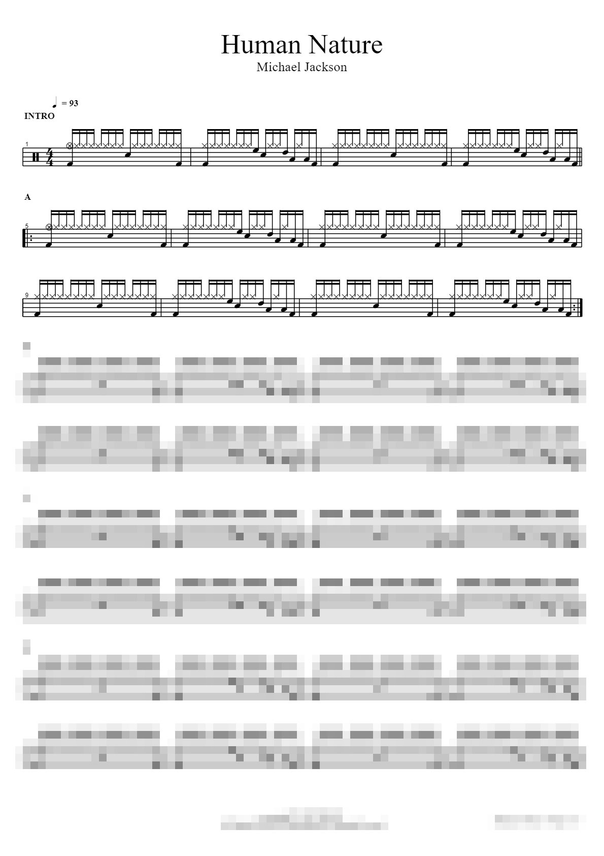 Human Nature Sheet Music Preview