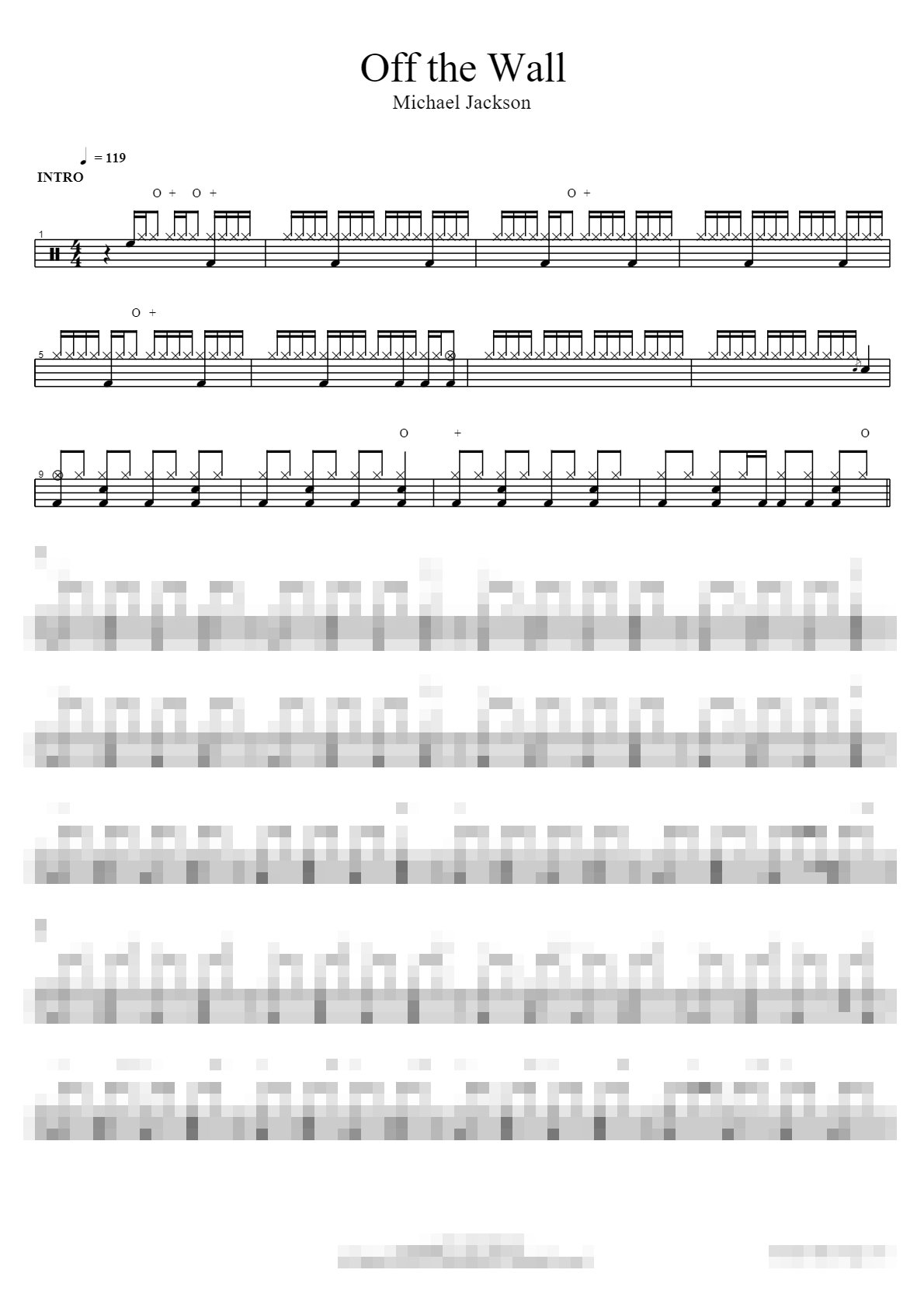 Off the Wall Sheet Music Preview