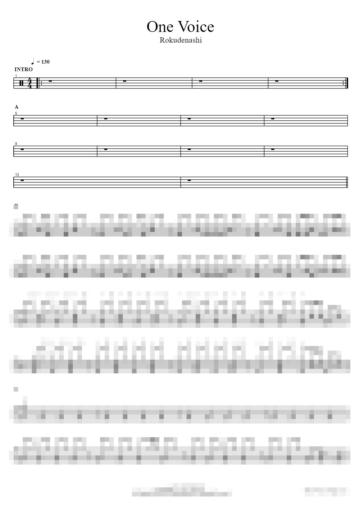 One Voice Sheet Music Preview