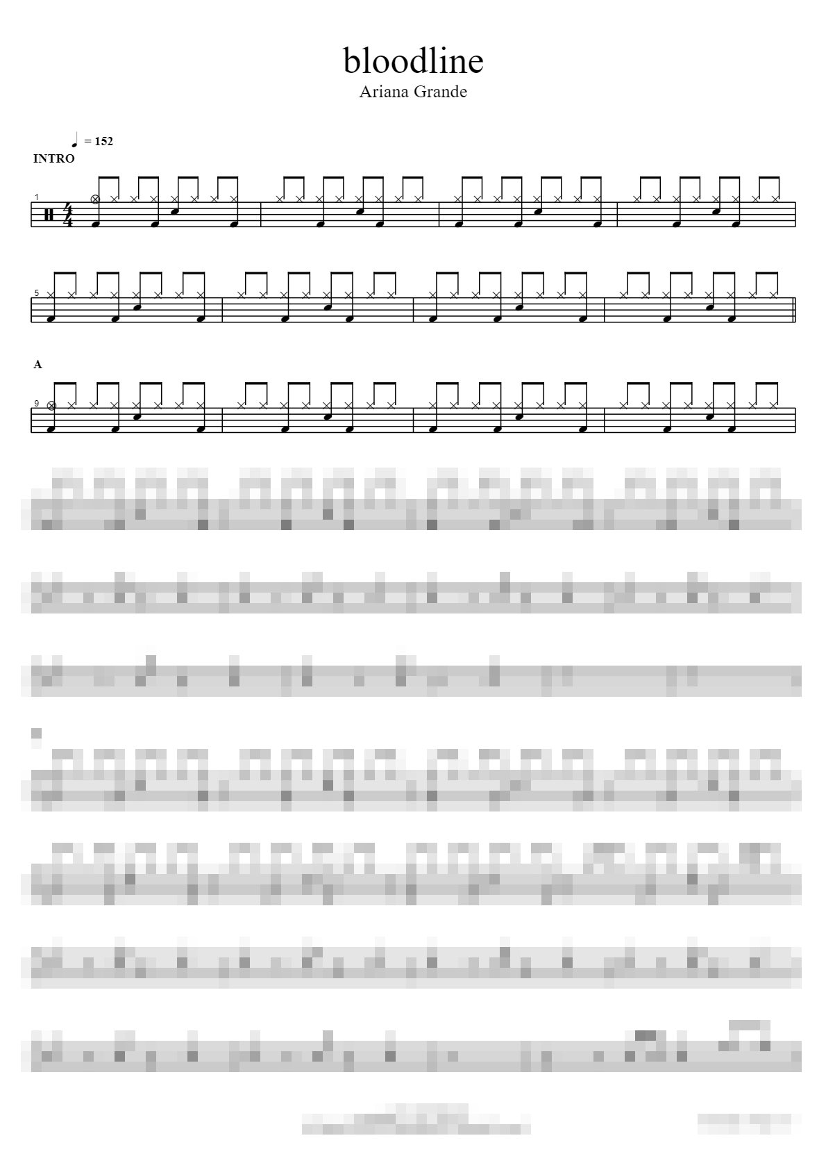 bloodline Sheet Music Preview