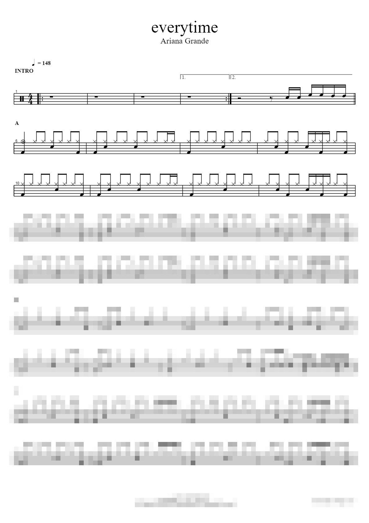 everytime Sheet Music Preview