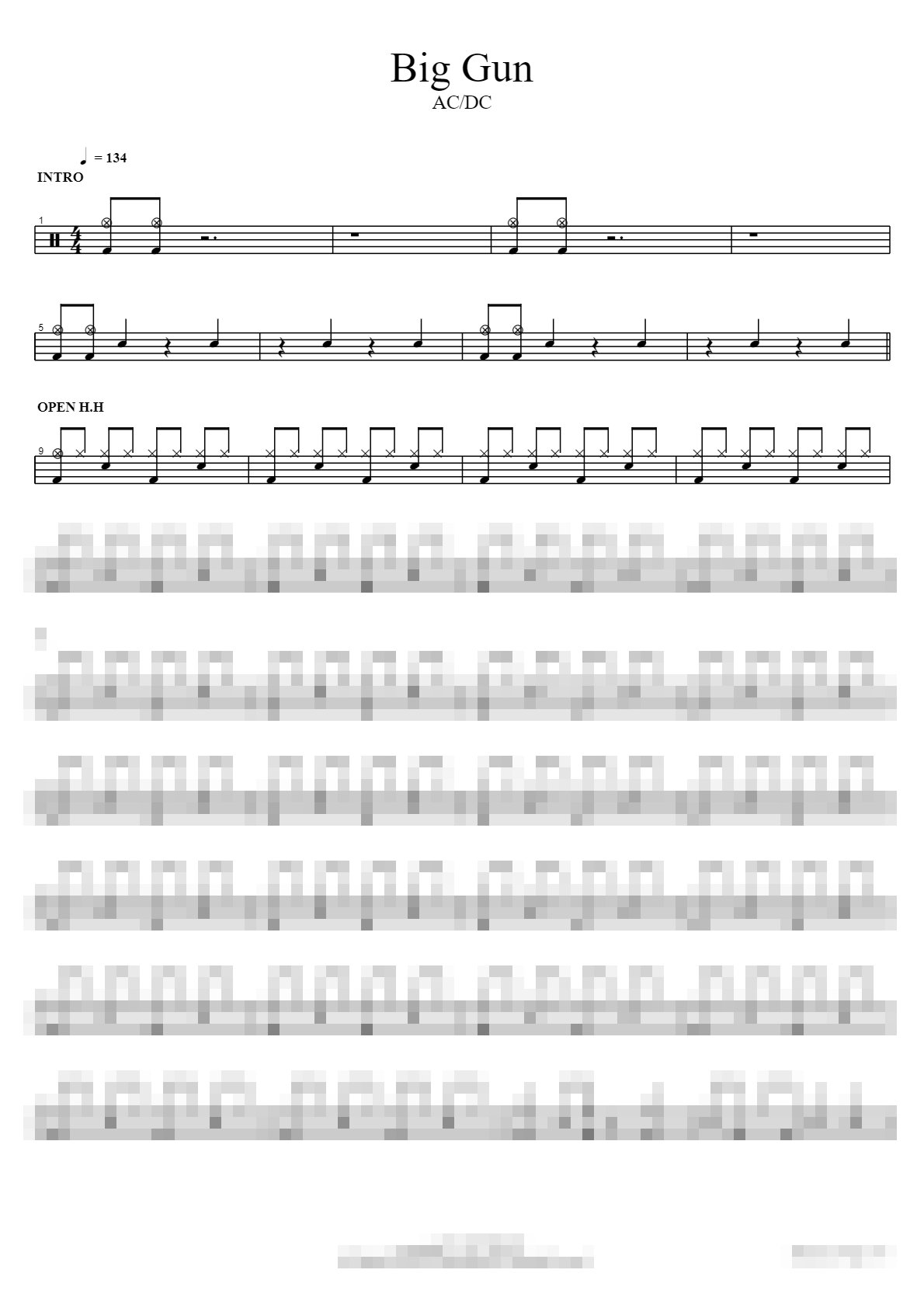 Big Gun Sheet Music Preview
