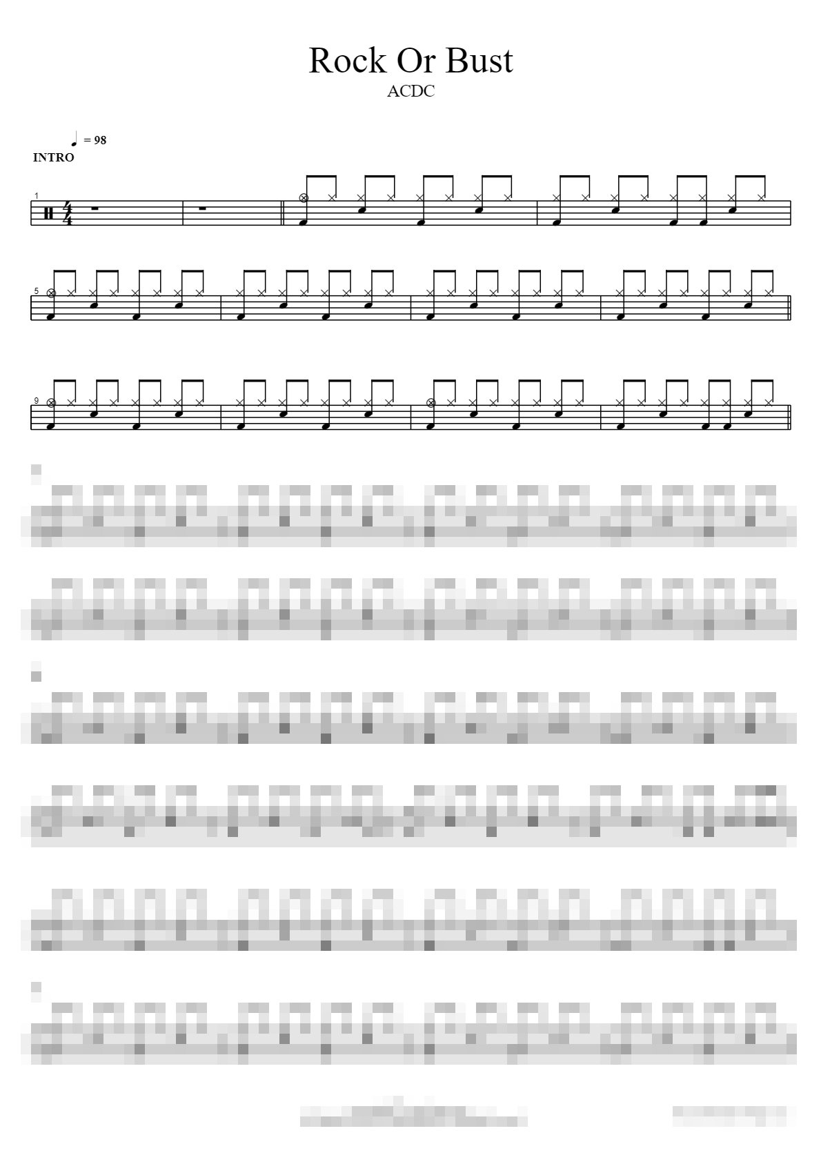 Rock Or Bust Sheet Music Preview