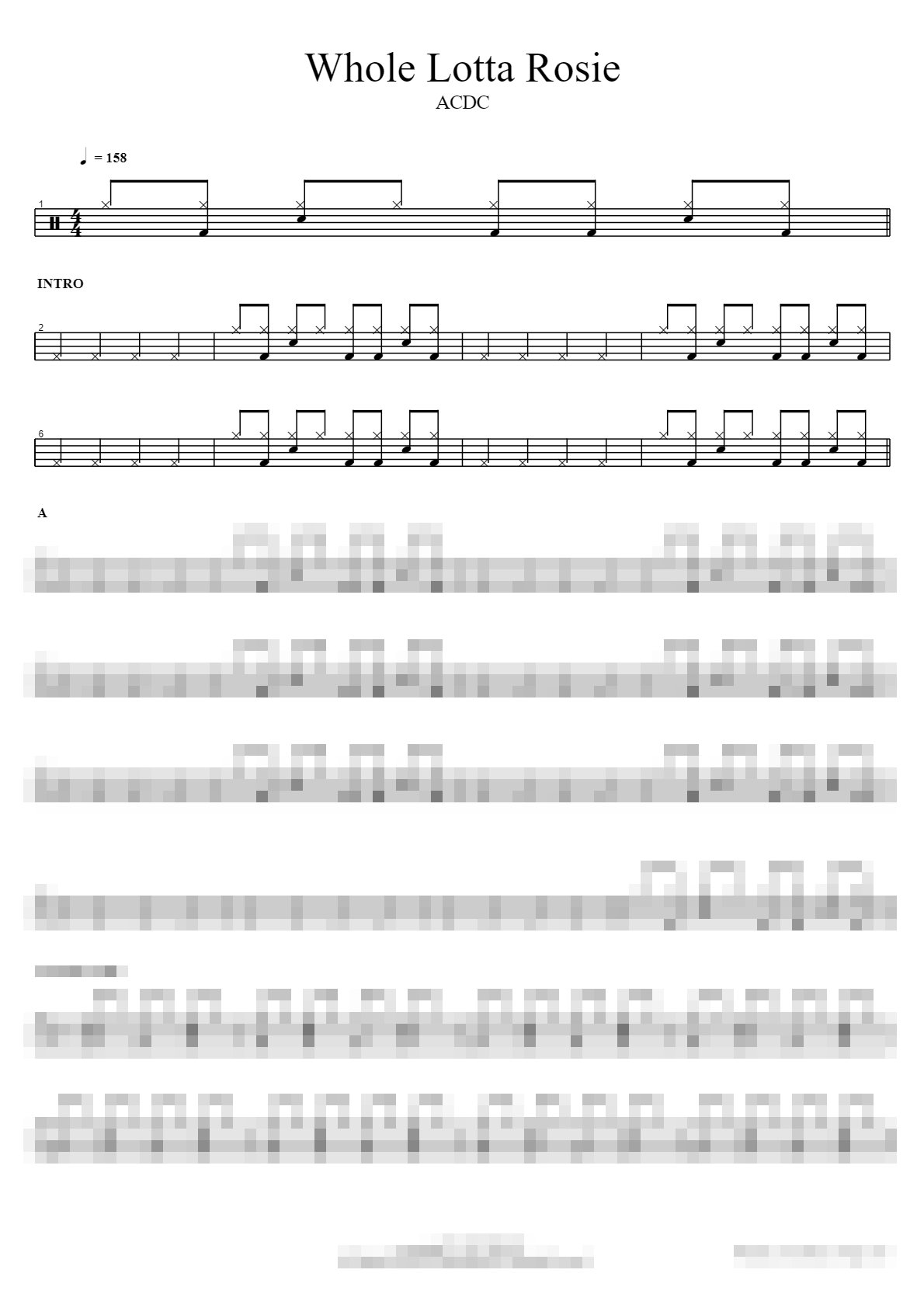 Whole Lotta Rosie Sheet Music Preview