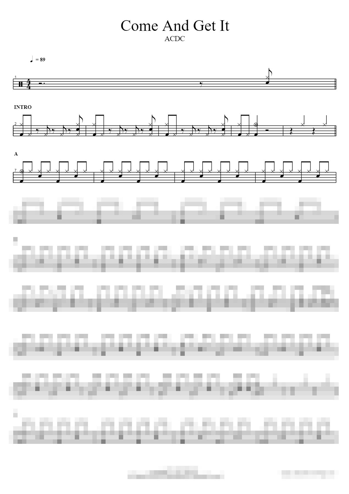 Come And Get It Sheet Music Preview