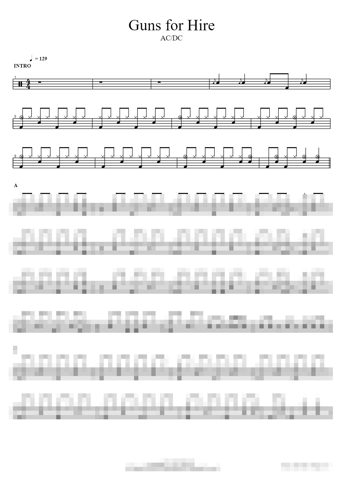 Guns for Hire Sheet Music Preview