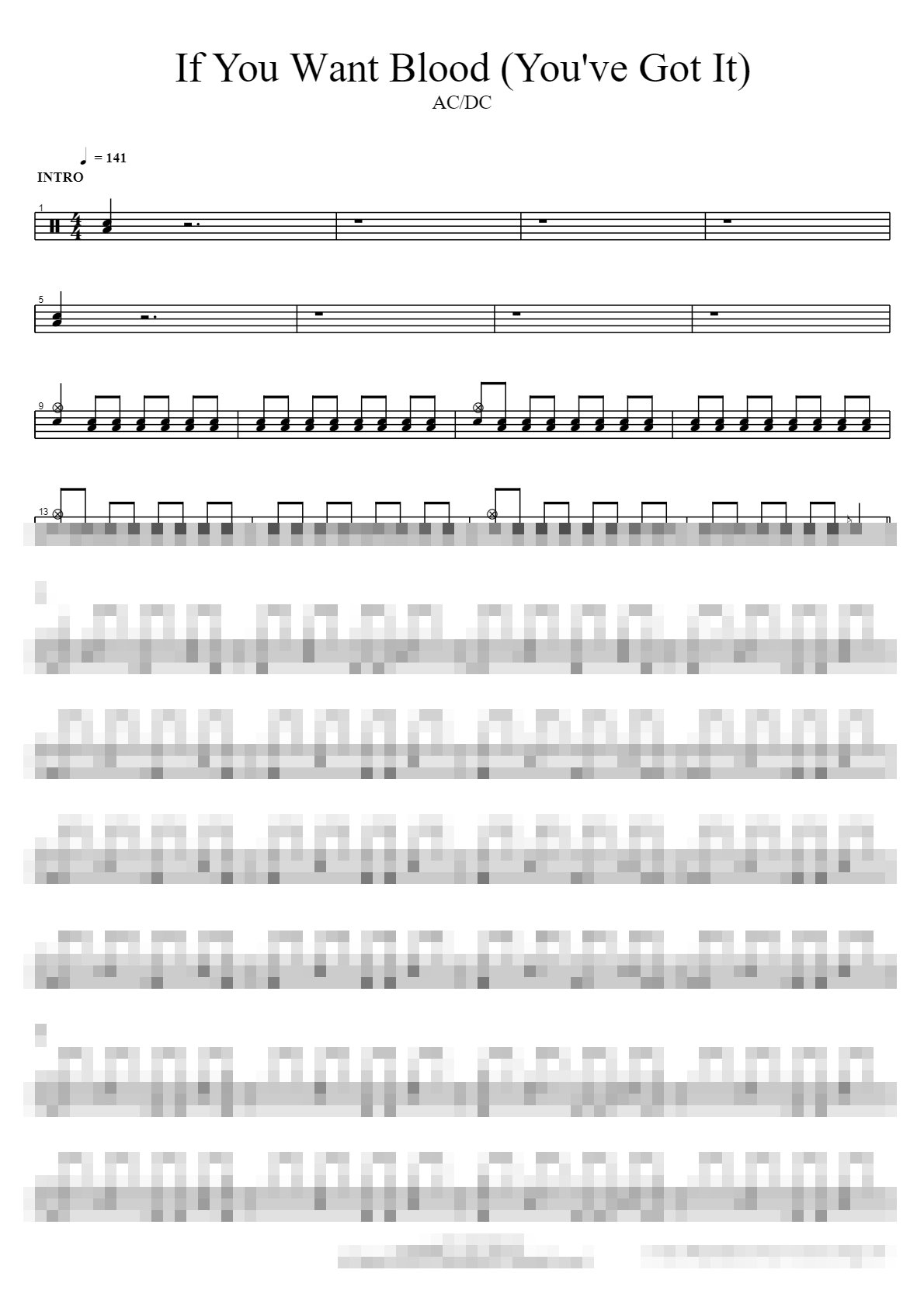 If You Want Blood (You've Got It) Sheet Music Preview