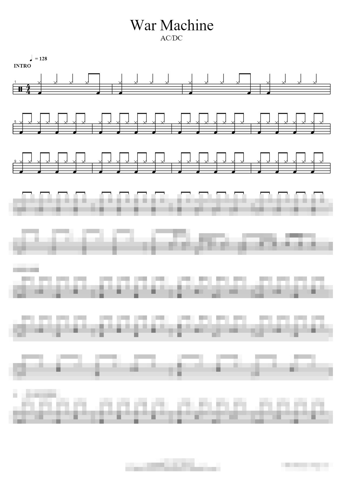 War Machine Sheet Music Preview