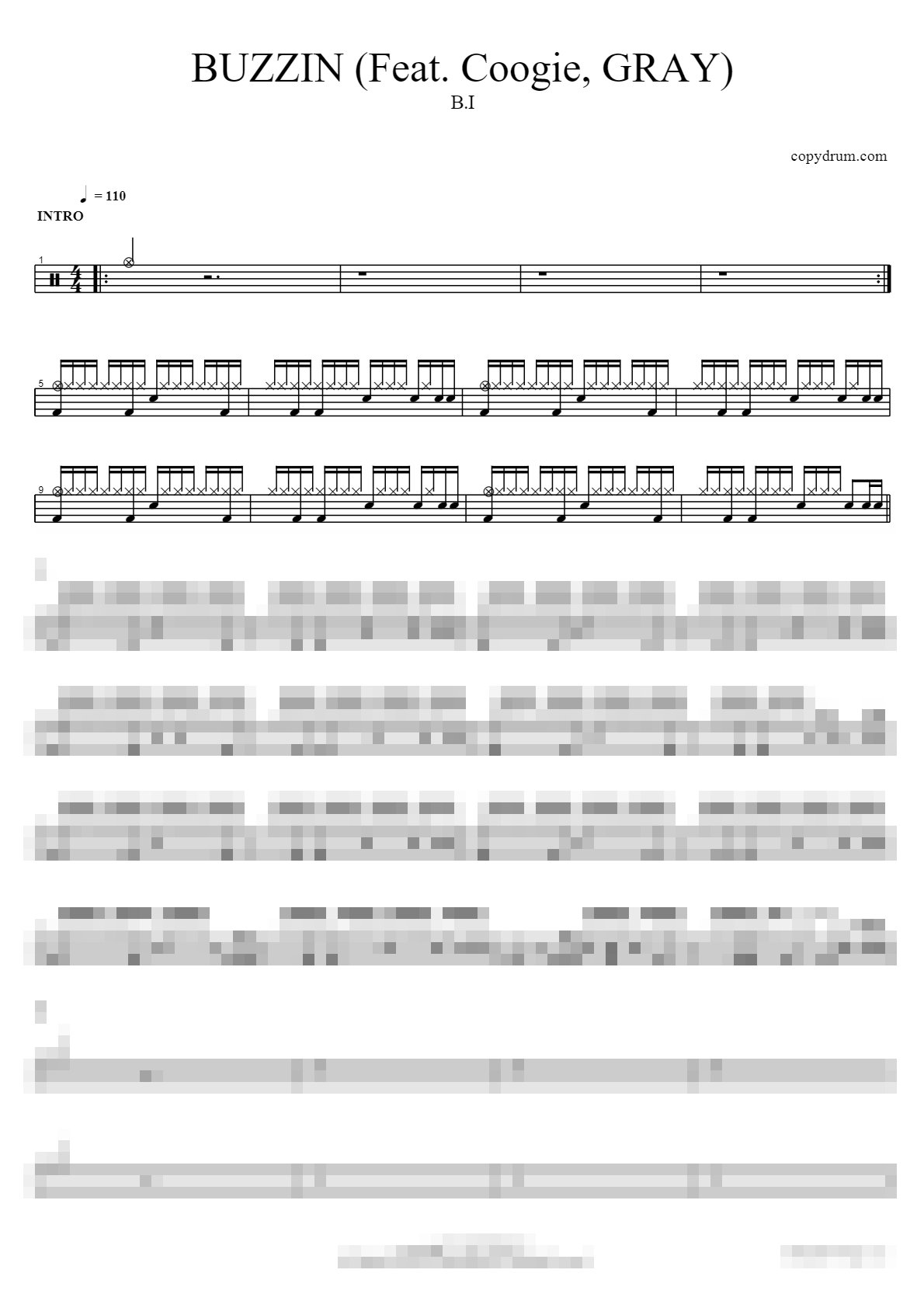 BUZZIN (Feat. Coogie, GRAY) Sheet Music Preview