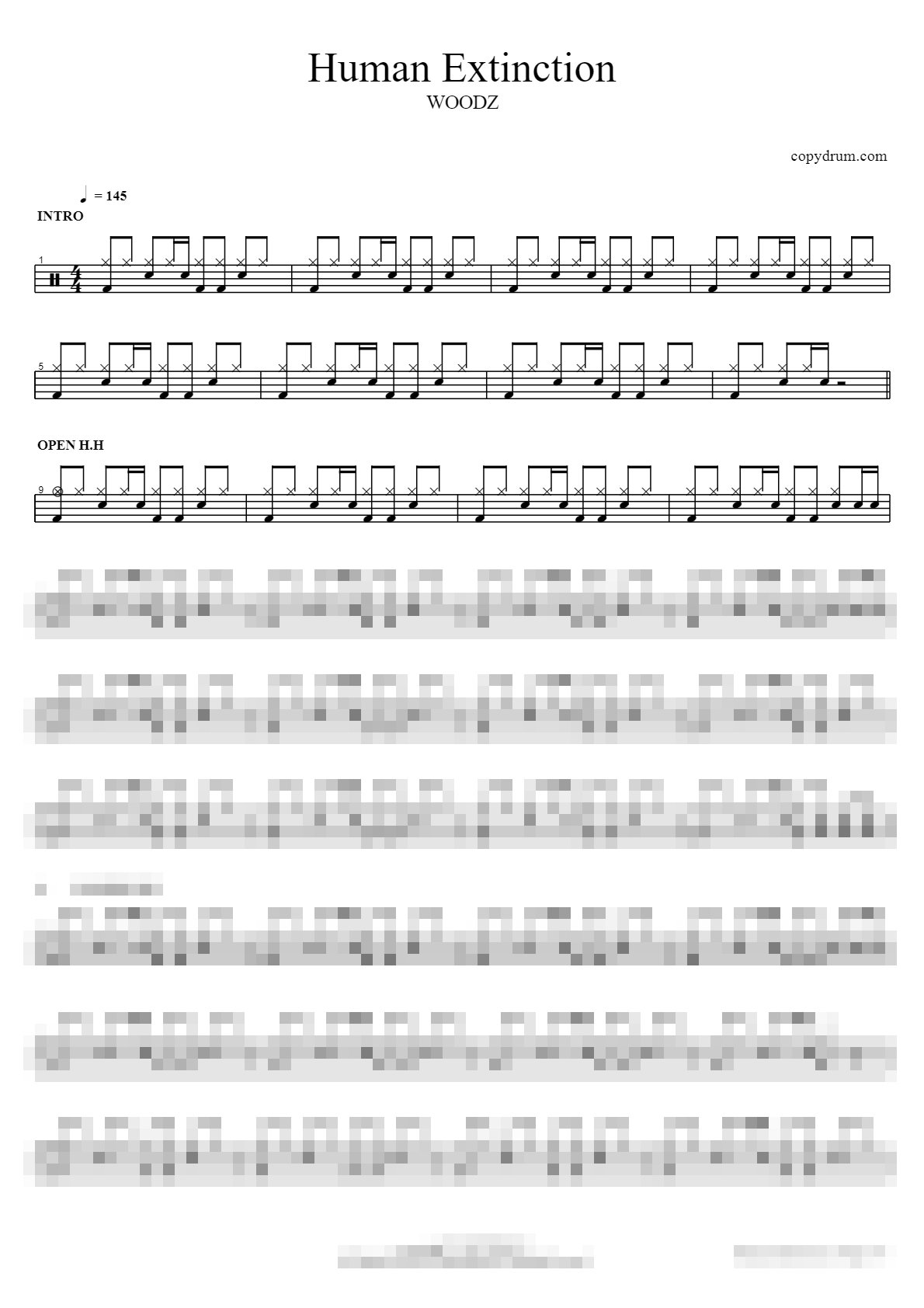 Human Extinction Sheet Music Preview