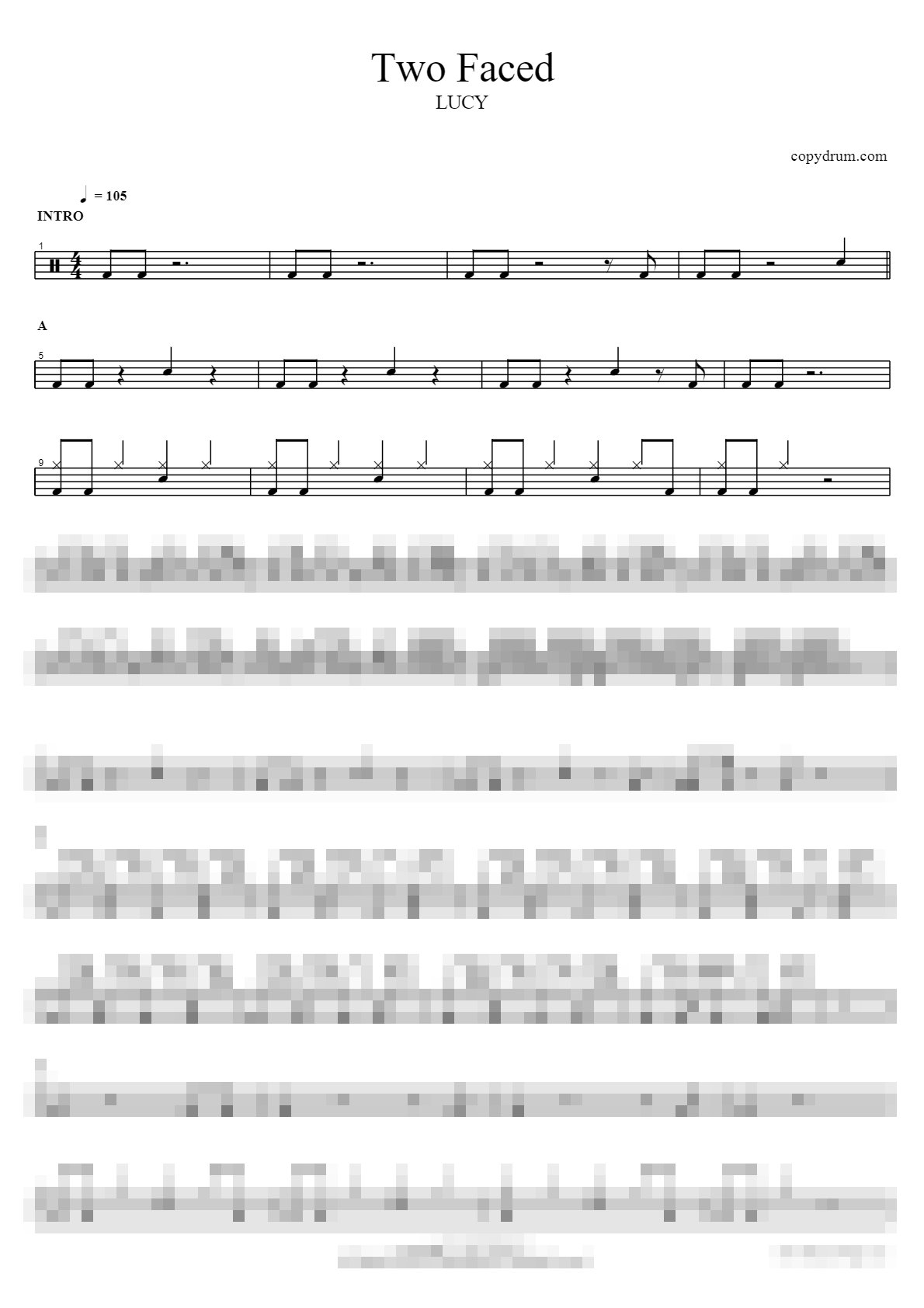 Two Faced Sheet Music Preview