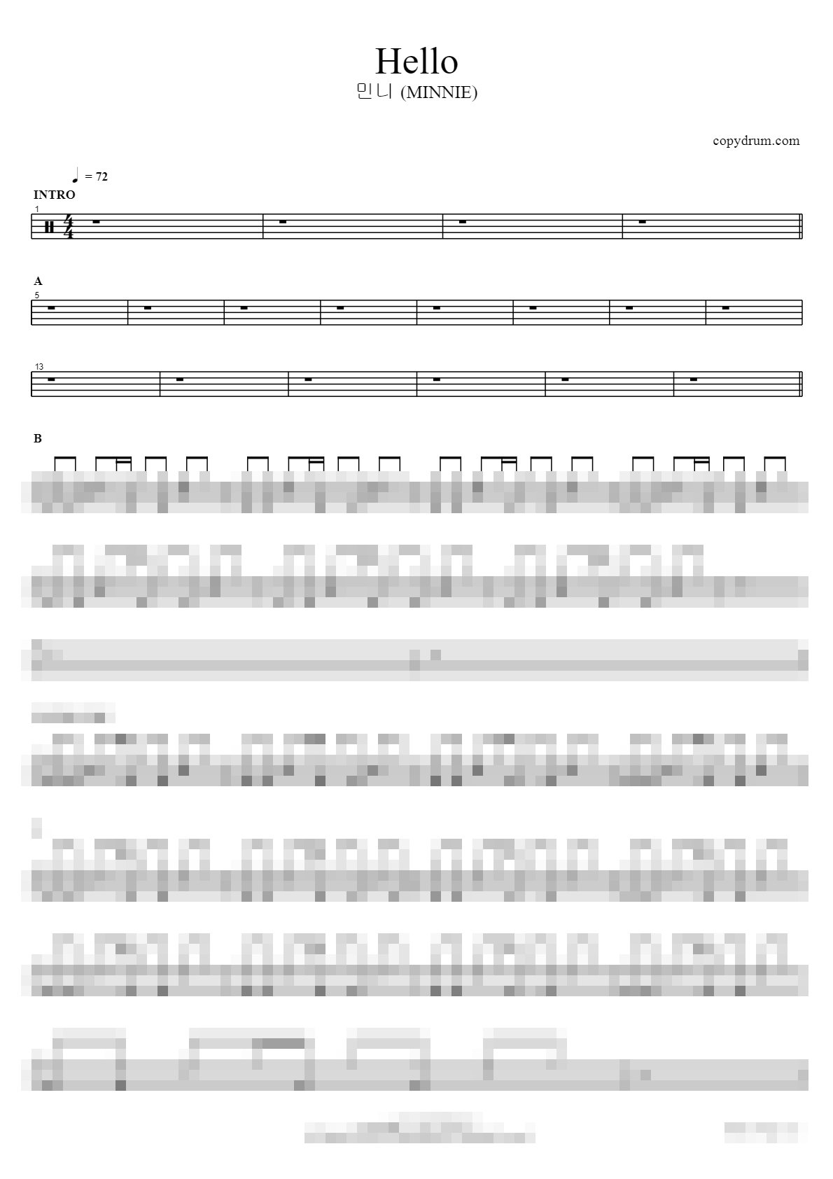 Hello Sheet Music Preview