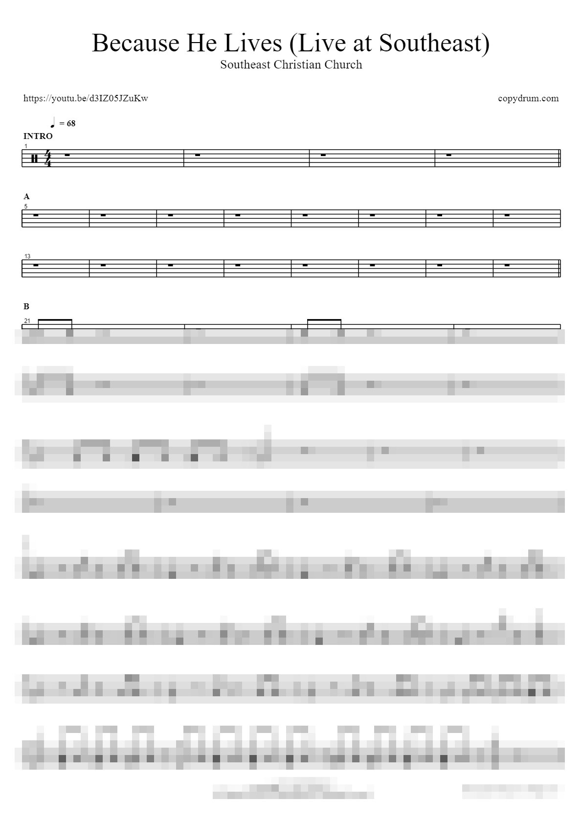 Because He Lives (Live at Southeast) Sheet Music Preview